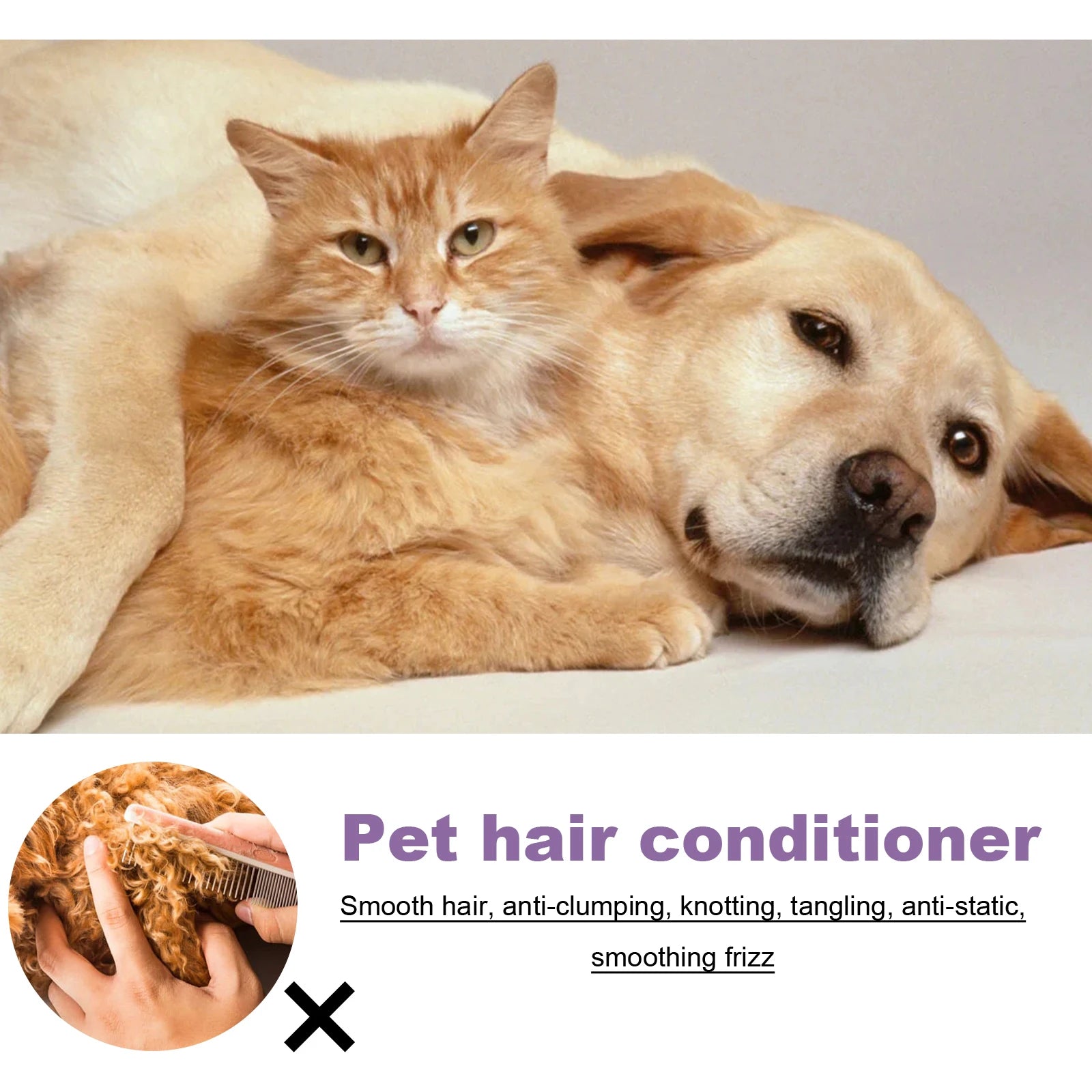 50ml Pet Hair Care Cream – Non-Knotted Conditioner for Dogs & Cats, Moisturizing Fur Cream for Dry Skin & Shiny Coat