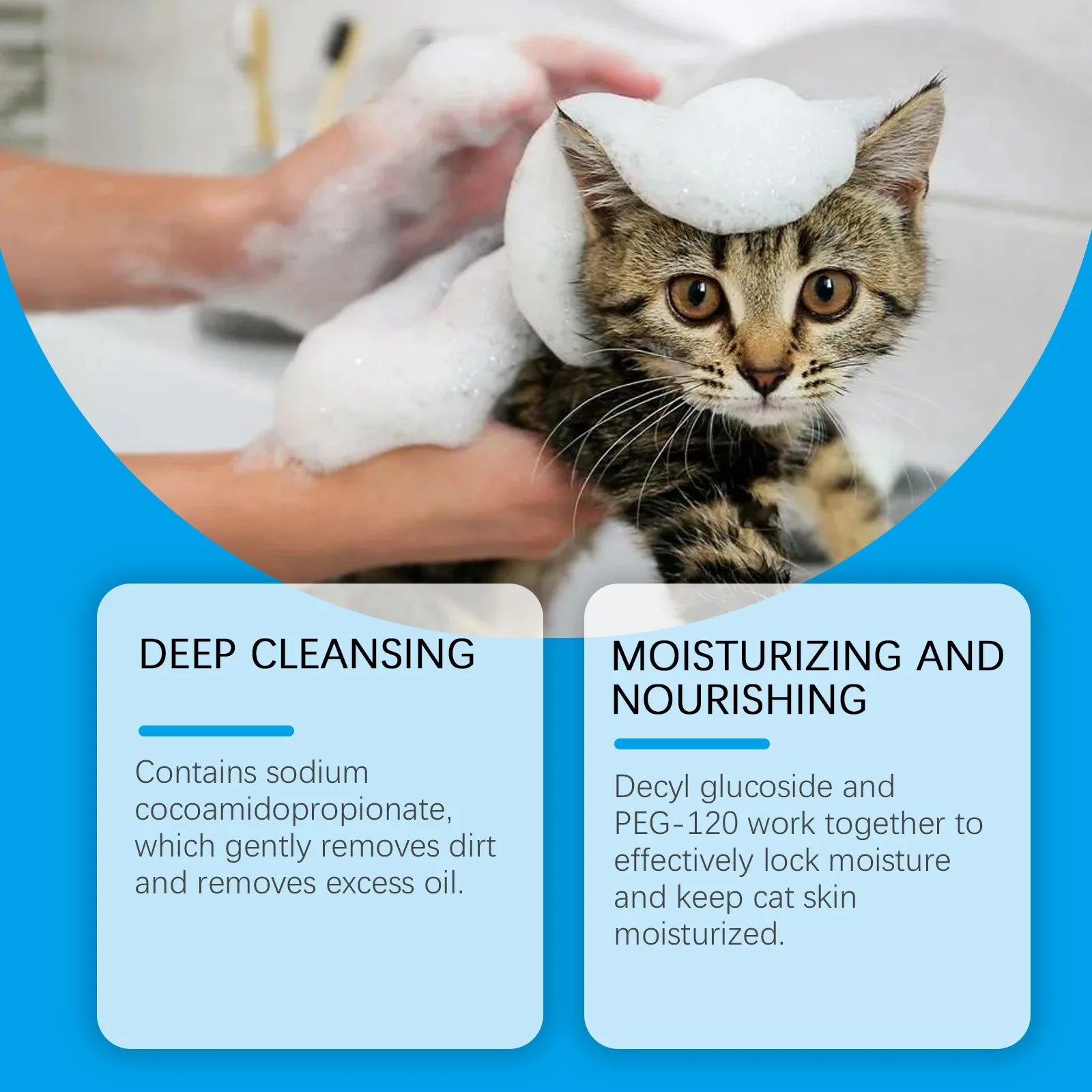 Yegbong Cat Cleaning Mousse – 60ml Waterless Cat Shampoo, Dirt & Oil Remover, Moisturizing & Nourishing Fur Cleaner