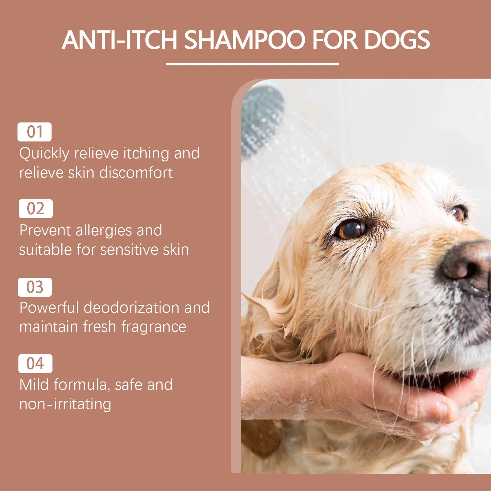 Yegbong 100ml Dog Itch Relief Shampoo – Nourishing, Hydrating, Deodorizing Pet Wash for Soft Fur & Healthy Skin