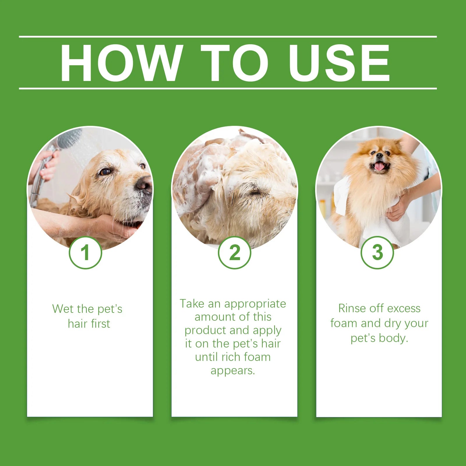 Yegbong 2-in-1 Pet Shampoo & Conditioner – 100ml Odor-Eliminating Bath for Cats & Dogs | Itch Relief, Moisturizing & Hair Softening Formula