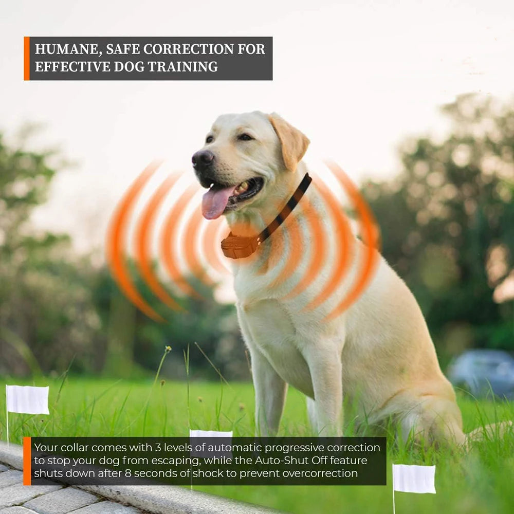 Wireless Dog Fence System with Remote ā Electric Shock Collar Training & Pet Containment System with 150M Wire