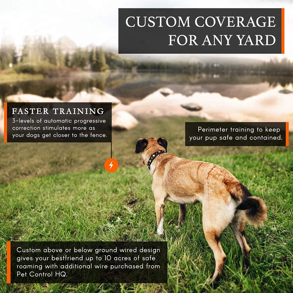 Wireless Dog Fence System with Remote ā Electric Shock Collar Training & Pet Containment System with 150M Wire