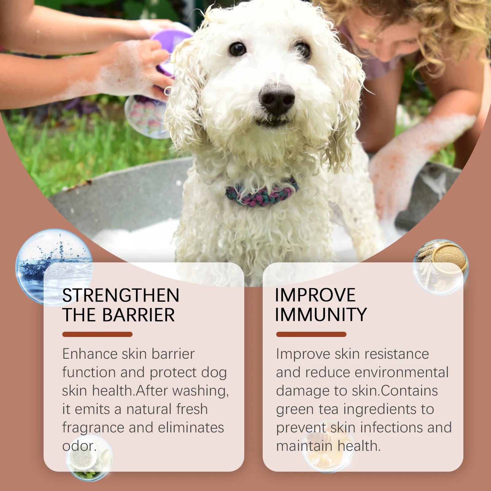 Yegbong 100ml Hypoallergenic Dog Shampoo – Gentle Bath Wash for Itchy Skin Relief, Hair Softening & Fur Nourishment