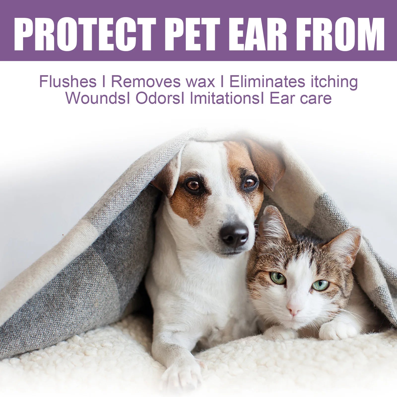 Yegbong Pet Ear Cleansing Drops – 118ml Liquid for Dogs & Cats, Itch Relief, Ear Mite Treatment, Odor Remover & Earwax Cleaner