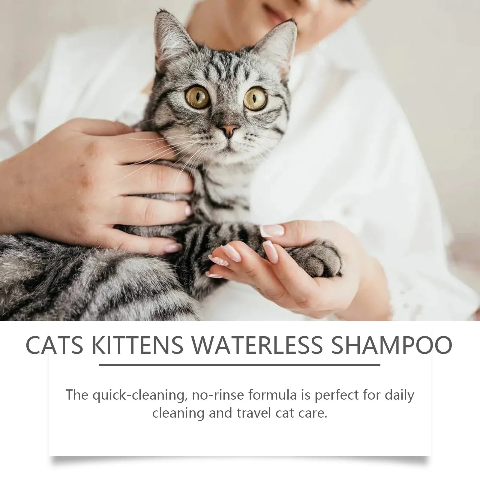 Yegbong Cat Cleaning Mousse – 60ml Waterless Cat Shampoo, Dirt & Oil Remover, Moisturizing & Nourishing Fur Cleaner