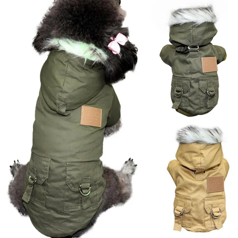 Winter Dog Coat Jacket – Thickened Warm Hoodie for Small & Medium Dogs (Chihuahua, Yorkies, etc.)