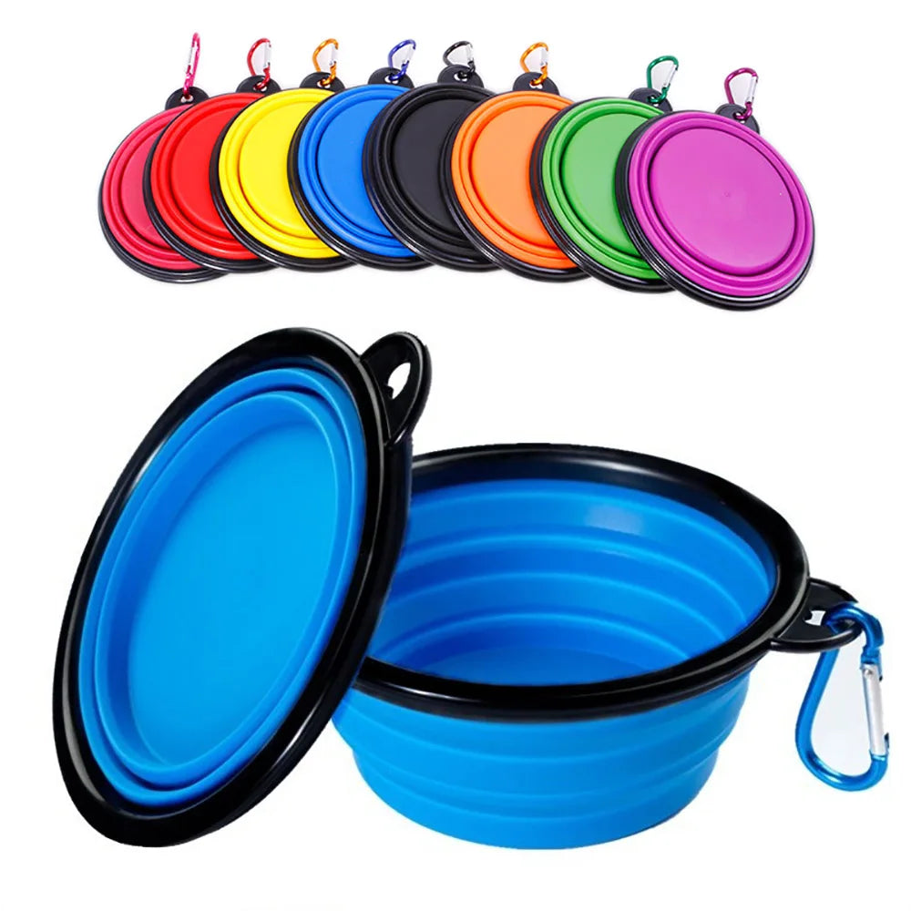 Collapsible Silicone Pet Bowl – Portable Food and Water Dish for Travel, Camping, and Outdoor Use