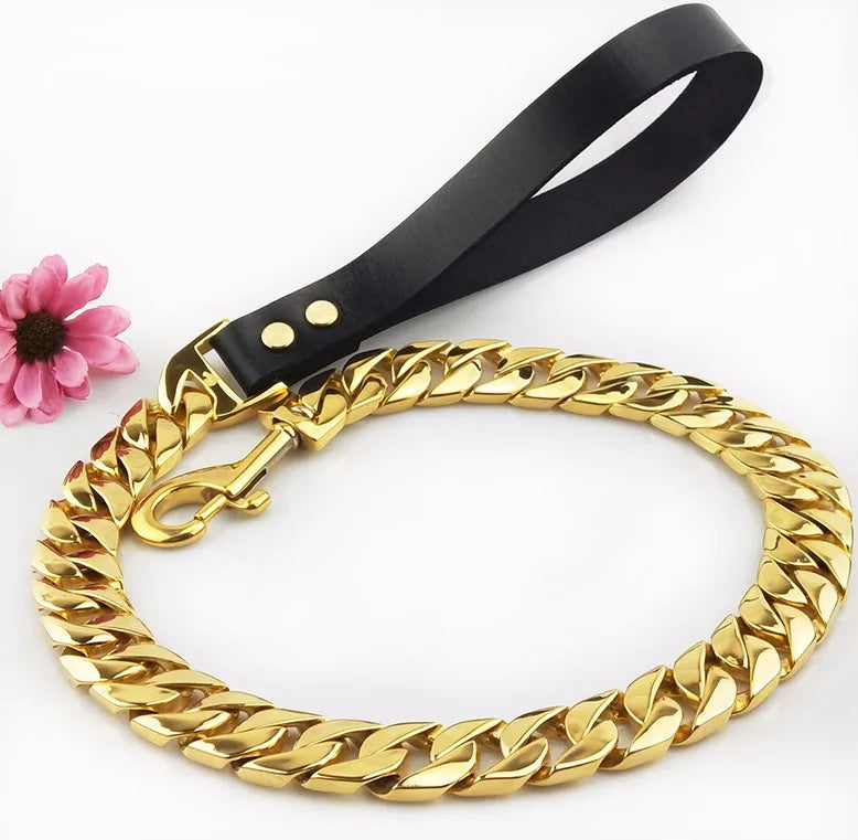 Heavy-Duty Stainless Steel Dog Collar – Adjustable Chain Collar for Large Breeds (Bully, Doberman, Pitbull, Bulldog)