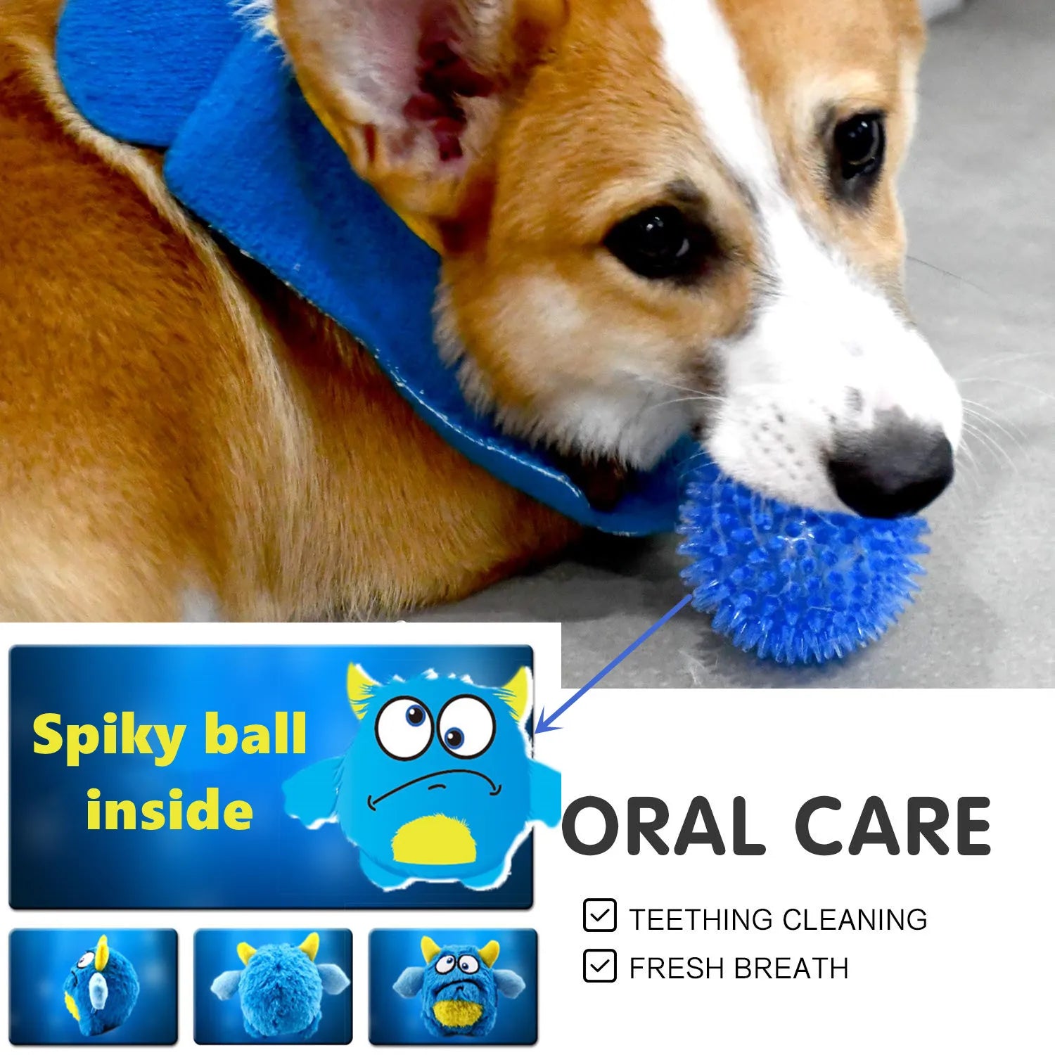 Squeaker Interactive Dog Toy Ball – Bite-Resistant Chew & Training Ball for Small & Large Dogs
