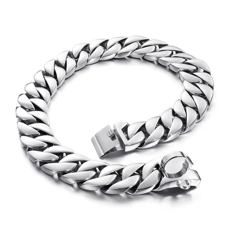 Heavy-Duty Stainless Steel Dog Collar – Adjustable Chain Collar for Large Breeds (Bully, Doberman, Pitbull, Bulldog)