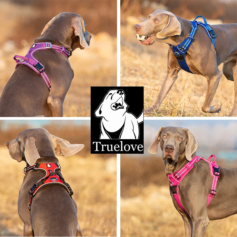 Truelove Reflective No-Pull Dog Harness – Adjustable Safety Vest for Medium & Large Dogs