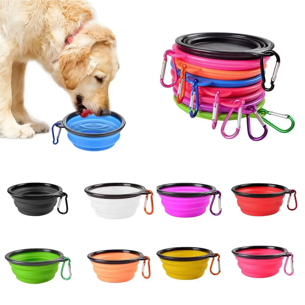 Collapsible Silicone Pet Bowl – Portable Food and Water Dish for Travel, Camping, and Outdoor Use