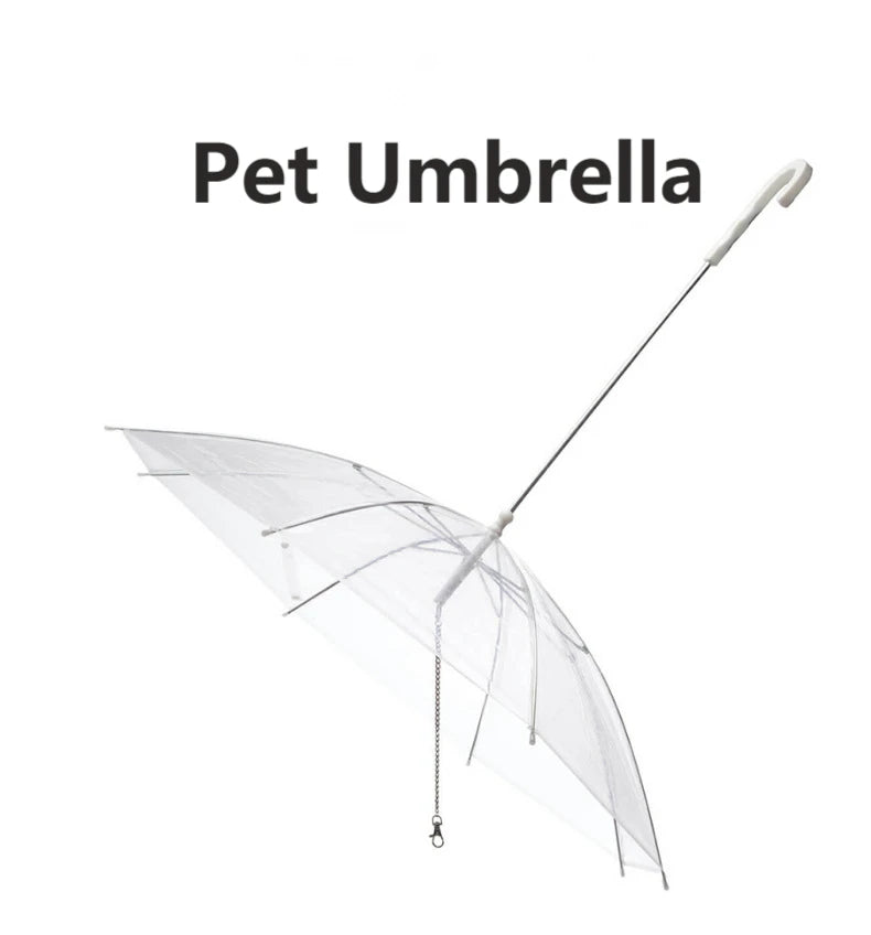 Pet Umbrella Leash – Rain & Snow Protection for Small Dogs, Adjustable Handle