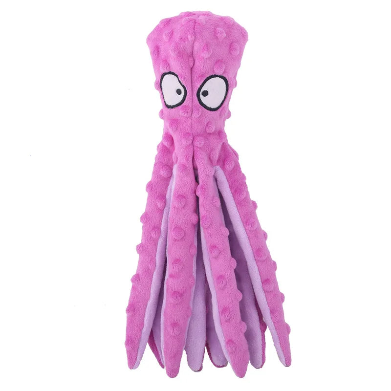 Octopus Plush Dog Toy – Bite-Resistant Squeaky Chew Toy for Puppies and Dogs, Soft & Durable Training Toy