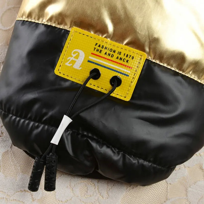 Winter Dog Jacket – Thick Cotton-Padded Coat with Stand-Up Collar for Small Dogs & Puppies