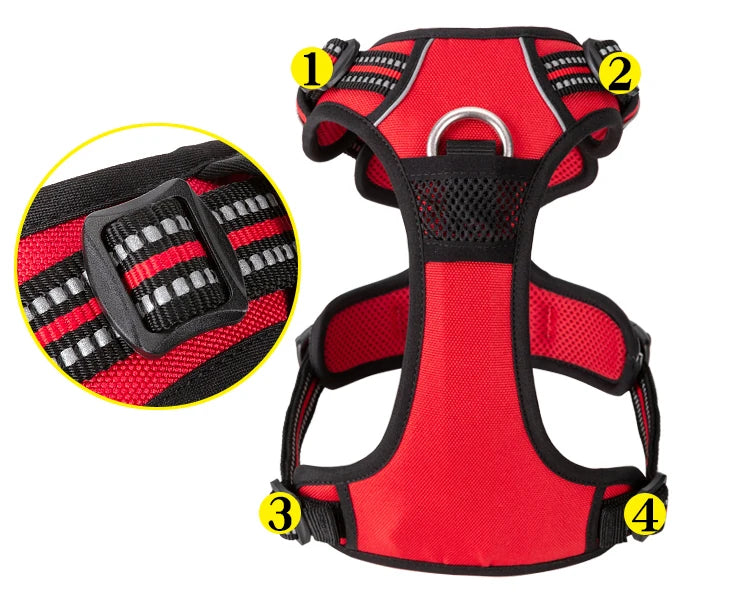 Truelove Reflective No-Pull Dog Harness – Adjustable Safety Vest for Medium & Large Dogs