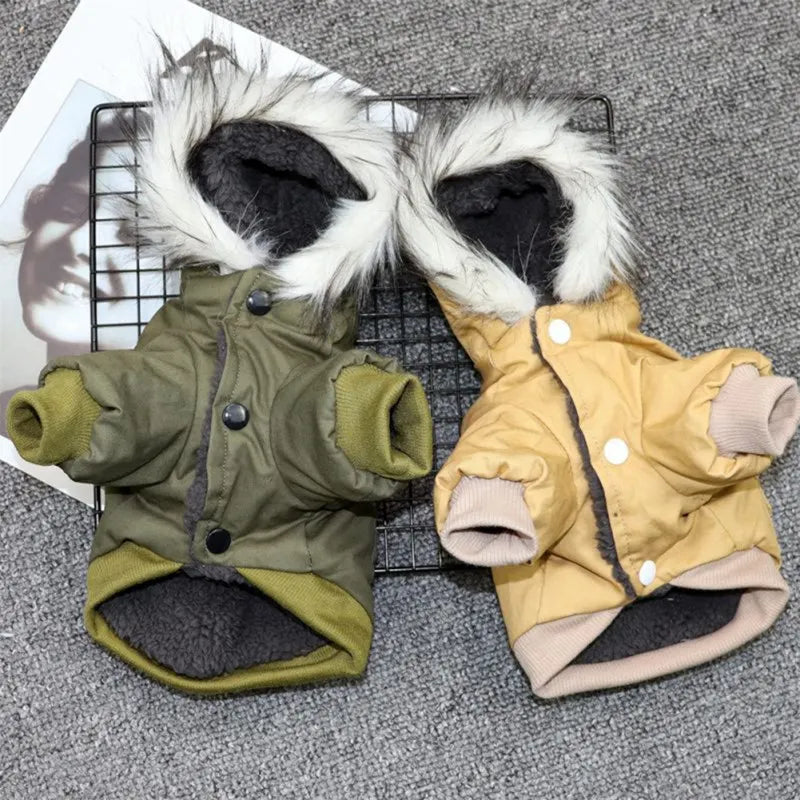 Winter Dog Coat Jacket – Thickened Warm Hoodie for Small & Medium Dogs (Chihuahua, Yorkies, etc.)