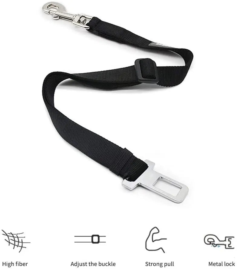 Adjustable Pet Car Seat Belt – Safety Harness Clip for Dogs & Cats in Vehicles