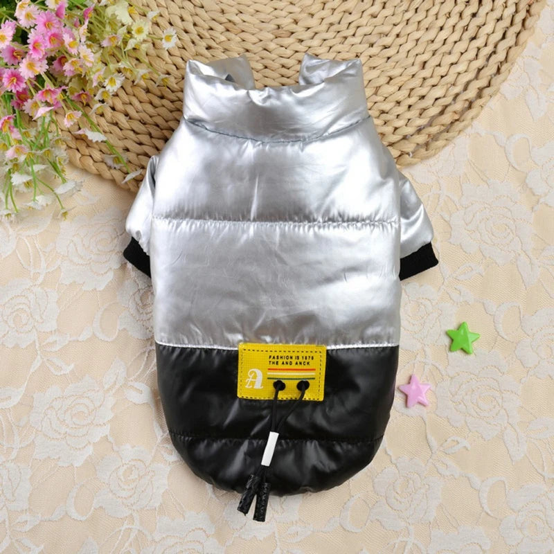 Winter Dog Jacket – Thick Cotton-Padded Coat with Stand-Up Collar for Small Dogs & Puppies