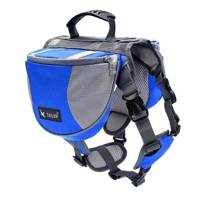 Luxury Dog Backpack Harness – Adjustable Outdoor Saddle Bag for Travel & Hiking