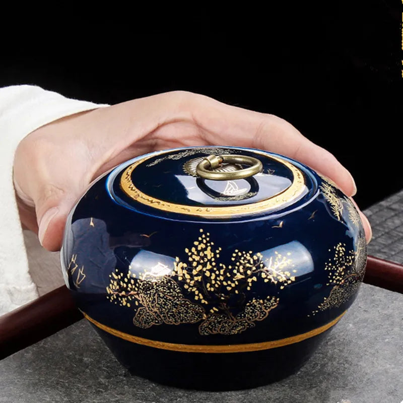 Ceramic Keepsake Urn for Human and Pet Ashes – Funeral Memorial Holder for Dog, Cat, Bird