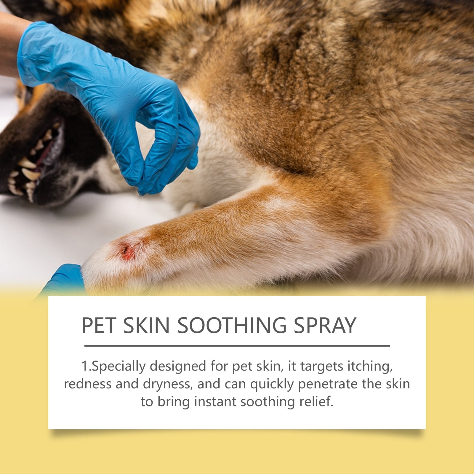 Pet Skin Care Spray – Relieves Itching & Discomfort, Flea & Lice Control, Wound Care for Dogs & Cats, Portable Grooming Spray