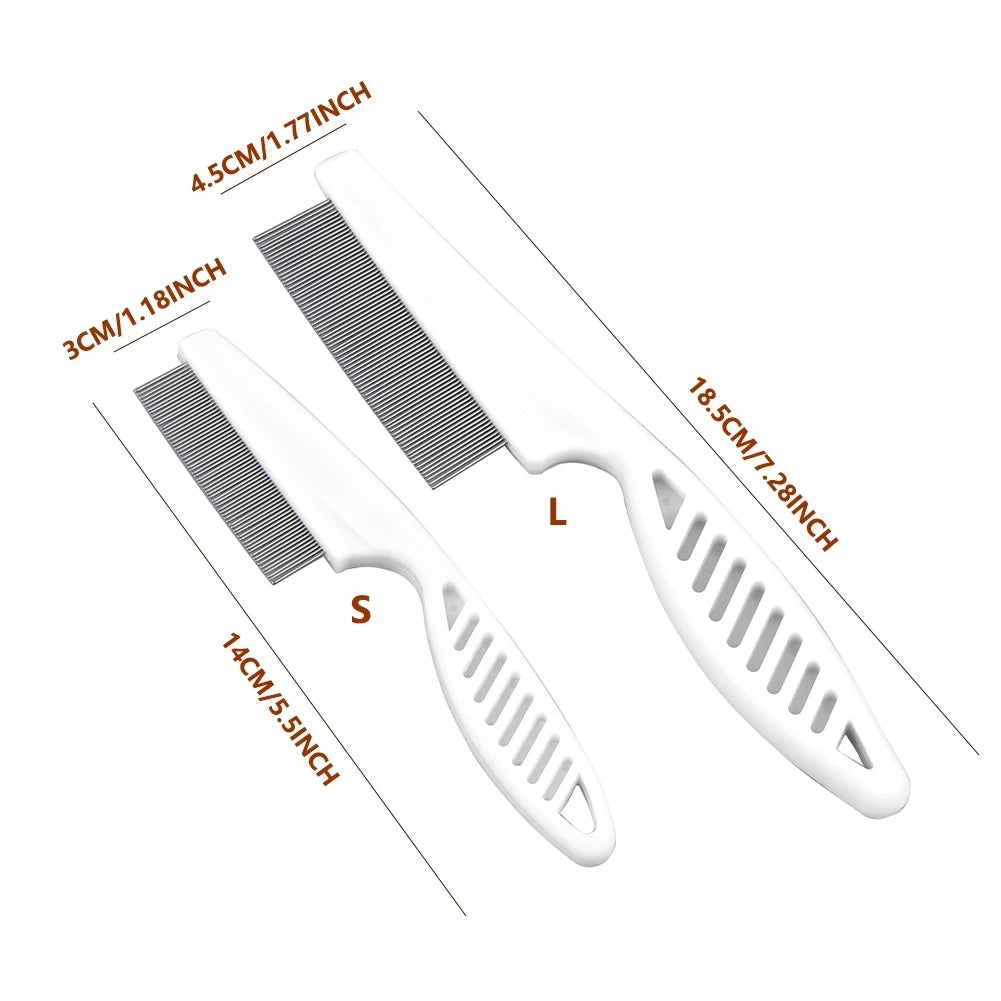 Pet Flea & Tick Remover Comb – Stainless Steel Grooming Brush for Dogs & Cats | Lice Repellent & Hair Cleaner Tool