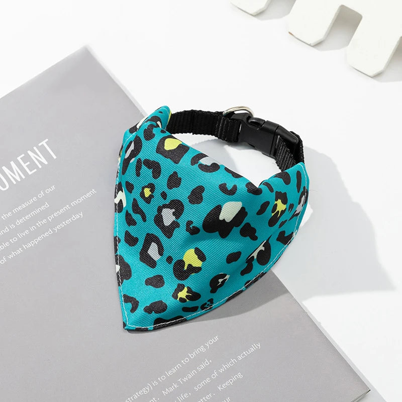 Adjustable Cotton Plaid Dog Bandana – Washable Pet Scarf with Bowtie Collar for Large Dogs & Cats