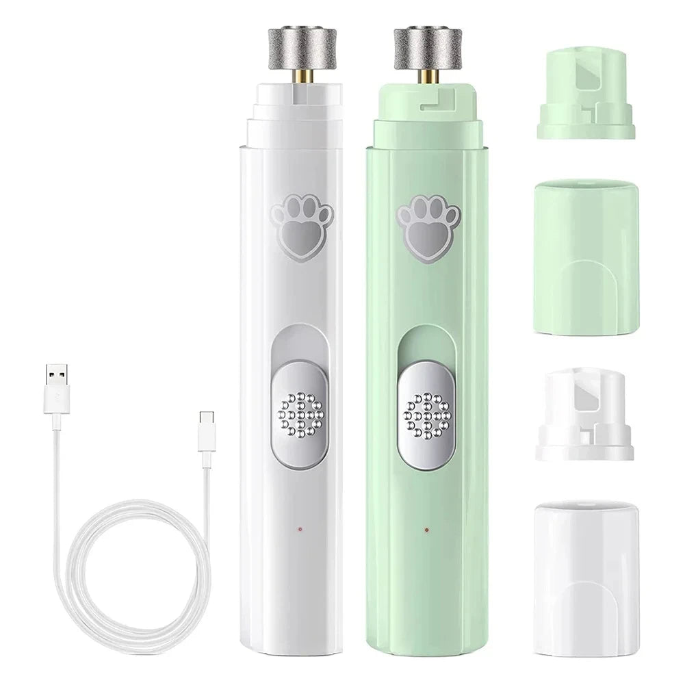 Electric Dog Nail Grinder – USB Rechargeable Pet Nail Clipper & Trimmer with Polisher Wheel for Dogs & Cats