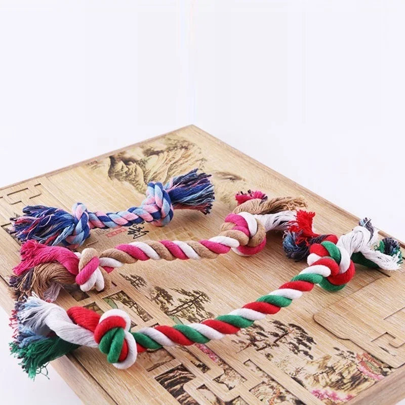 Colorful Double Knot Dog Toy – Durable Chew & Teething Rope for Small to Large Dogs
