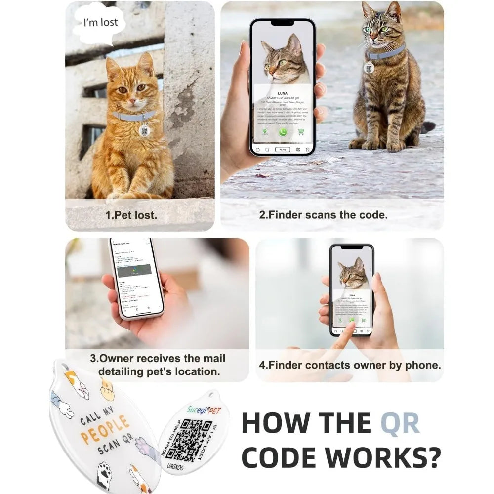 Stretch Cat Collar with Bell – Quick Release & Modifiable Online Pet Profile