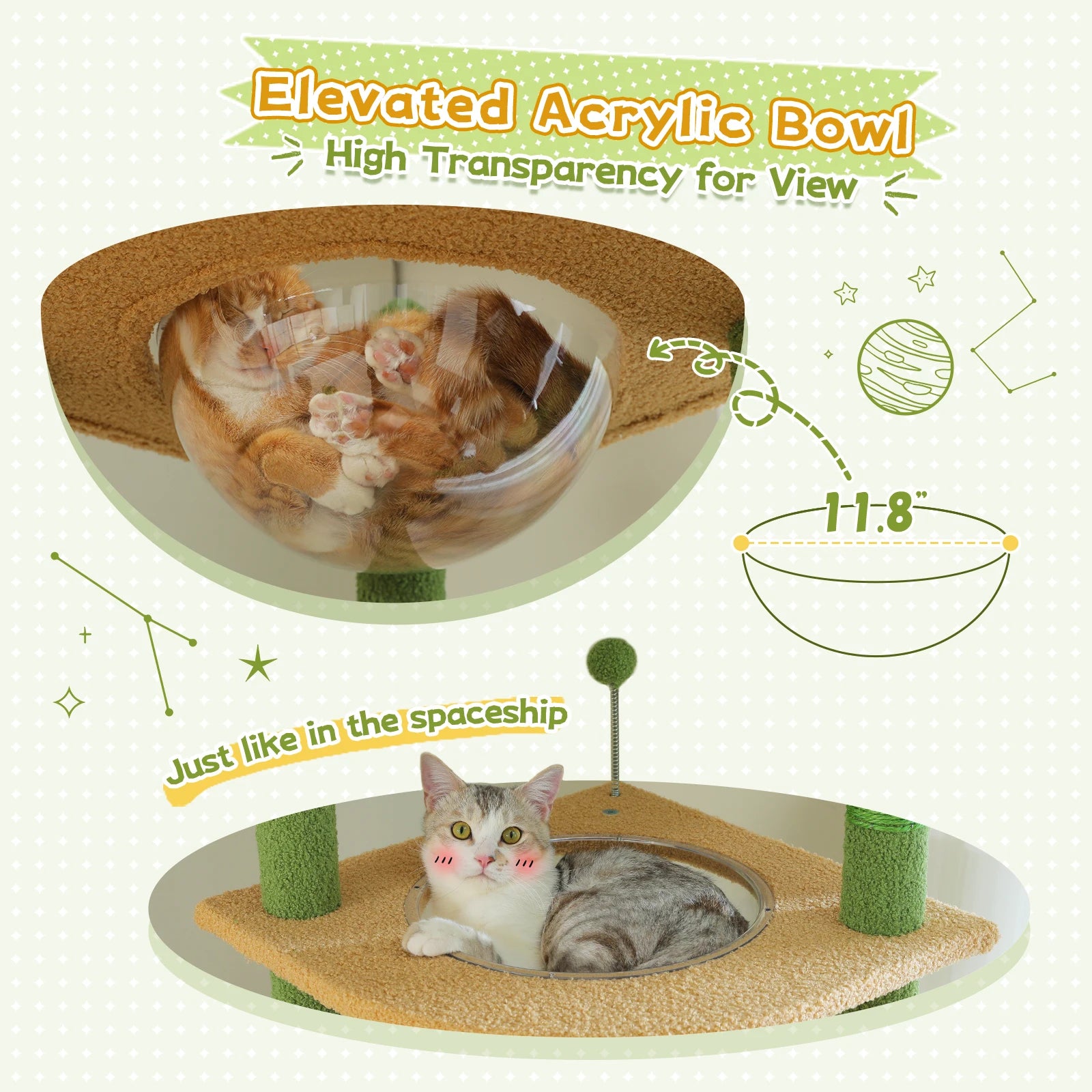 Adjustable Floor-to-Ceiling Cat Tree Tower – Tall Indoor Cat Furniture with Hammock, Cozy Condo & Sisal Scratching Posts