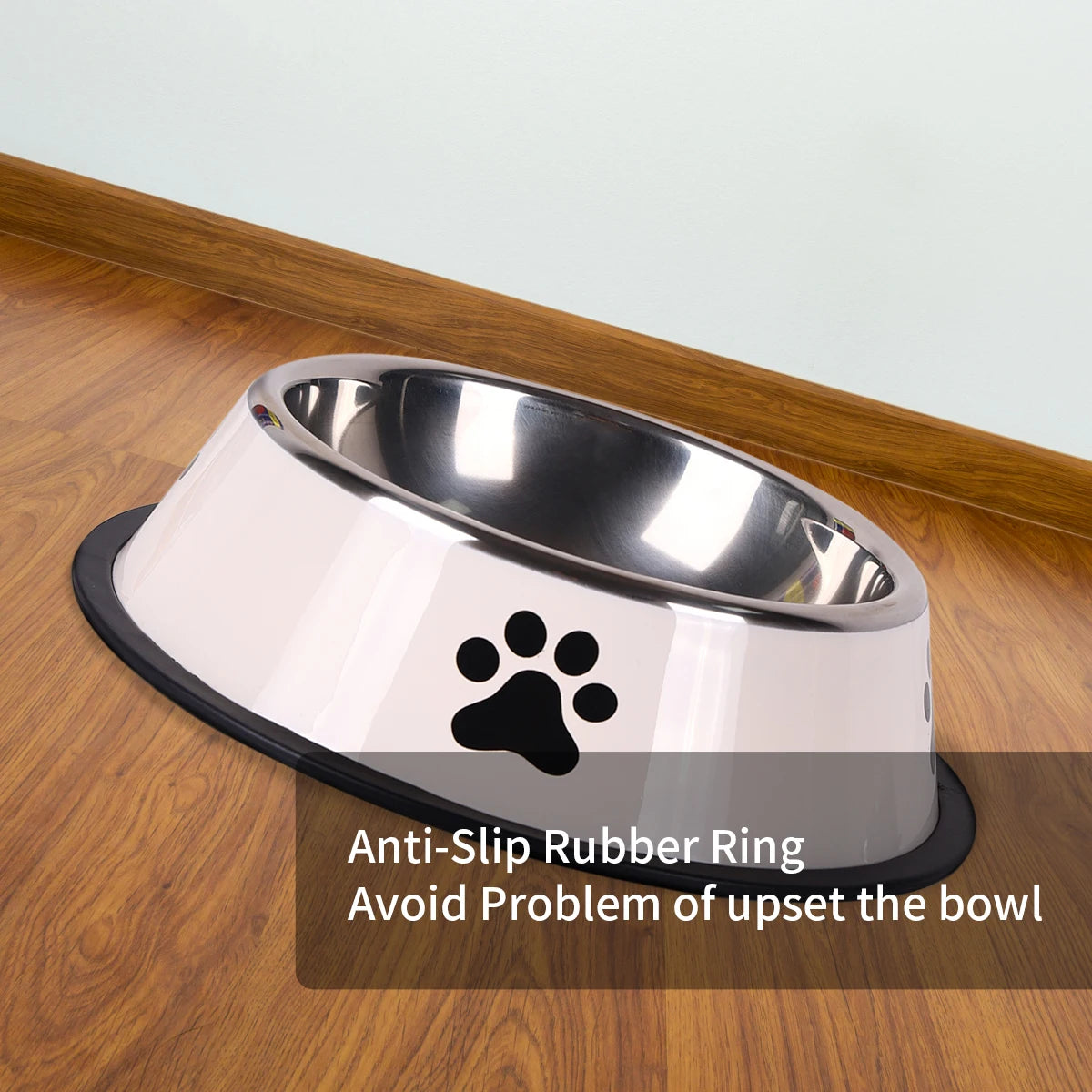 Stainless Steel Pet Bowl – Durable Anti-Fall Food & Water Bowl for Cats & Dogs