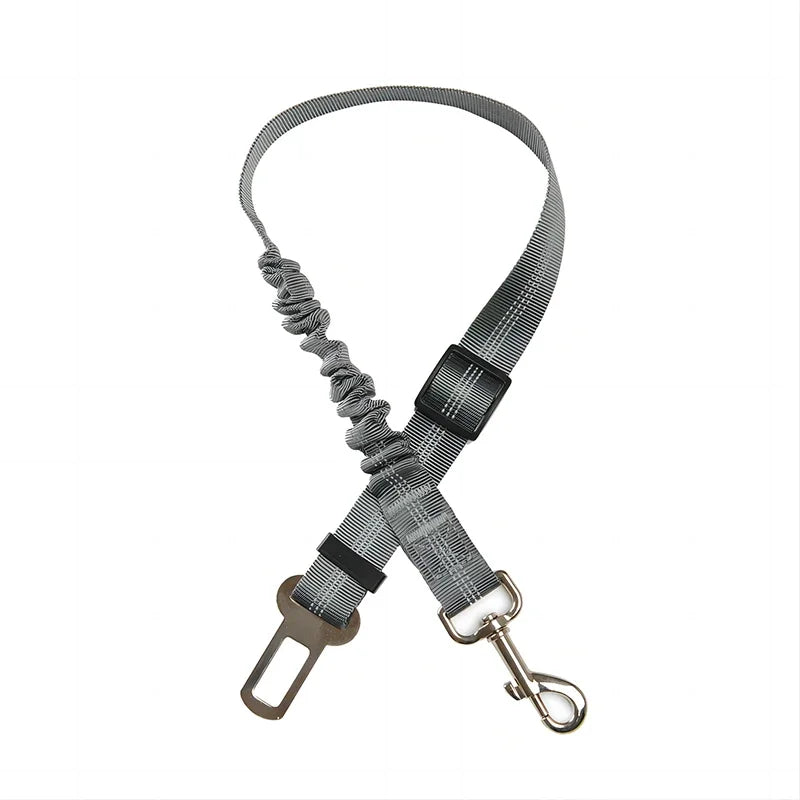 Adjustable Reflective Dog Car Seat Belt – Elastic Nylon Safety Lead for Small & Large Dogs