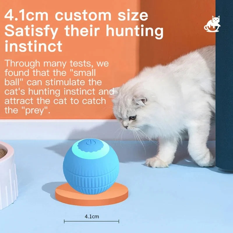 Automatic Rolling Cat Toy Ball – Self-Moving Electric Ball for Kitten Training & Play