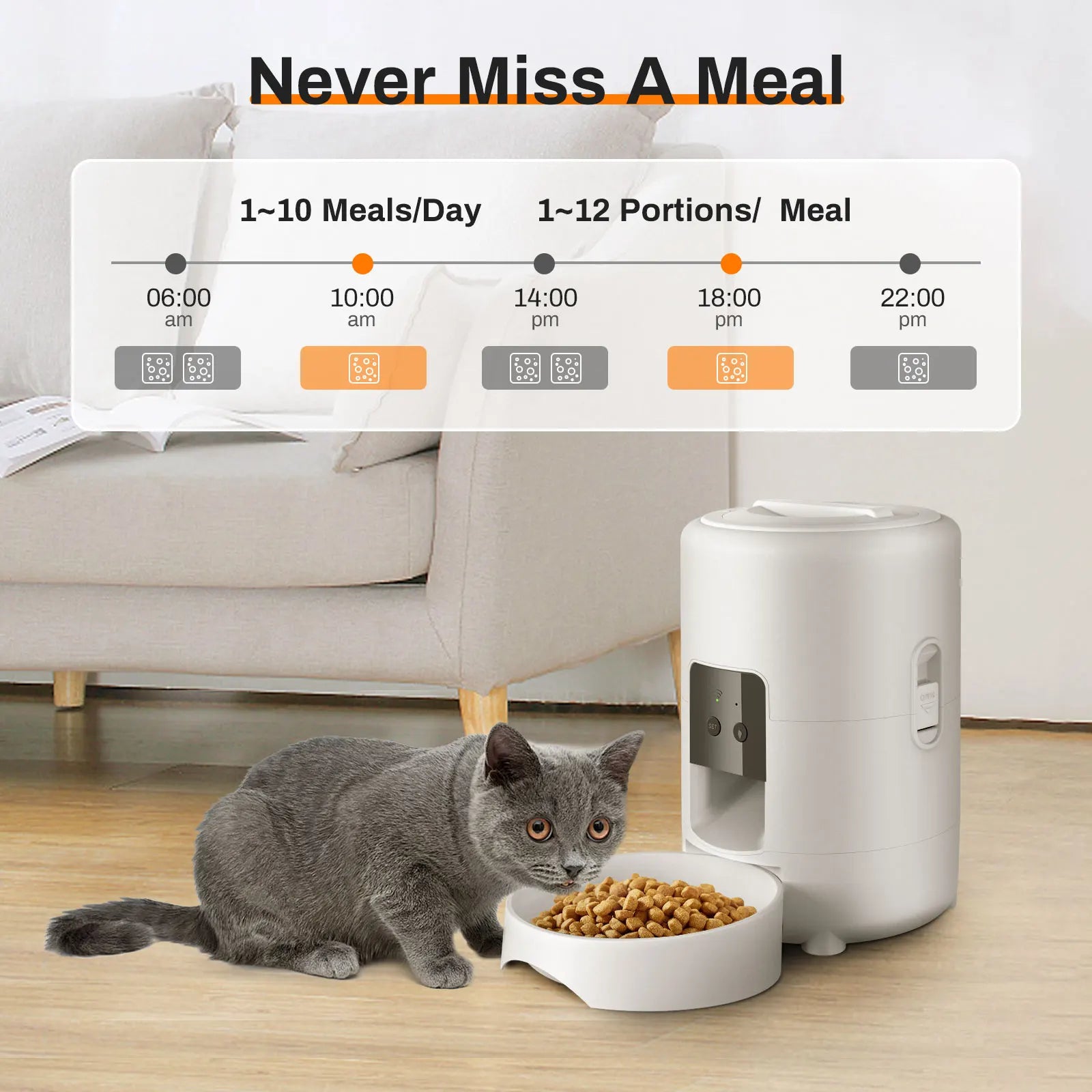 2L Smart Automatic Pet Feeder with WiFi, APP & Camera – Timed Dog & Cat Food Dispenser