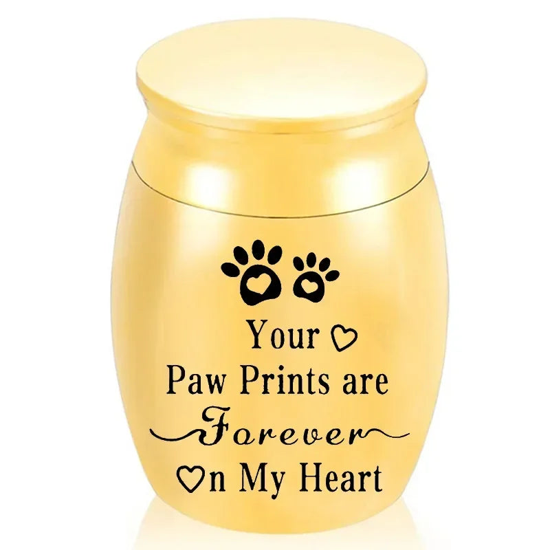 Metal Pet Urn – Decorative Keepsake Urn for Dog, Cat & Bird Ashes, Portable Memorial Cremation Urn