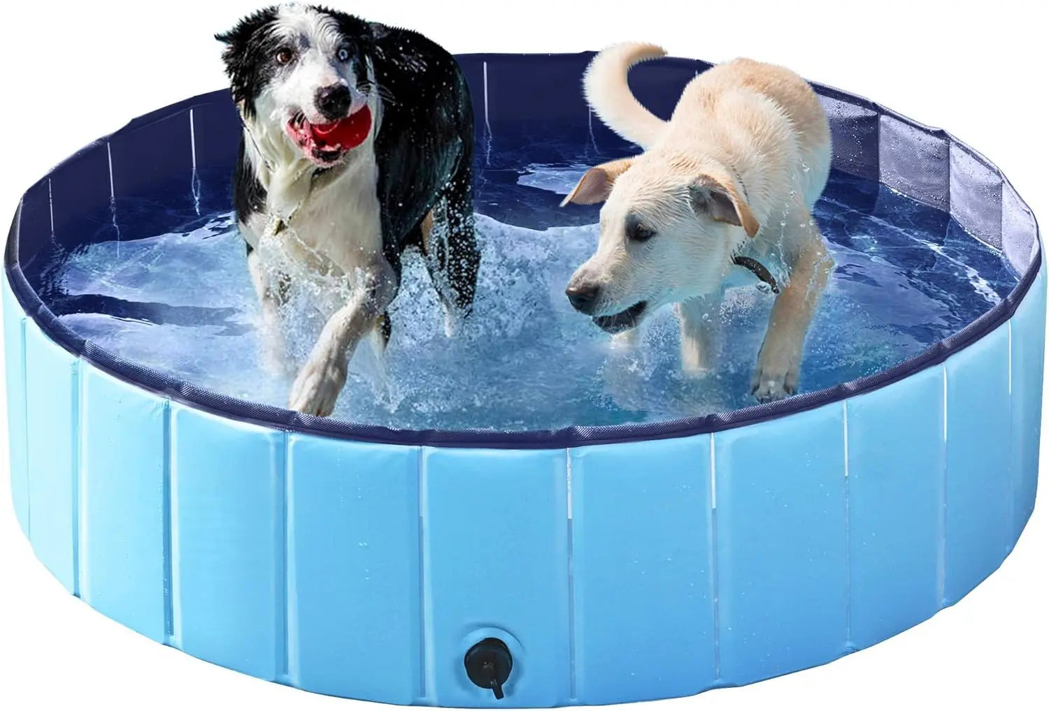 Foldable Dog Pool – 71" x 12" Collapsible Hard Plastic Pet Swimming Pool for Dogs, Cats & Small Animals