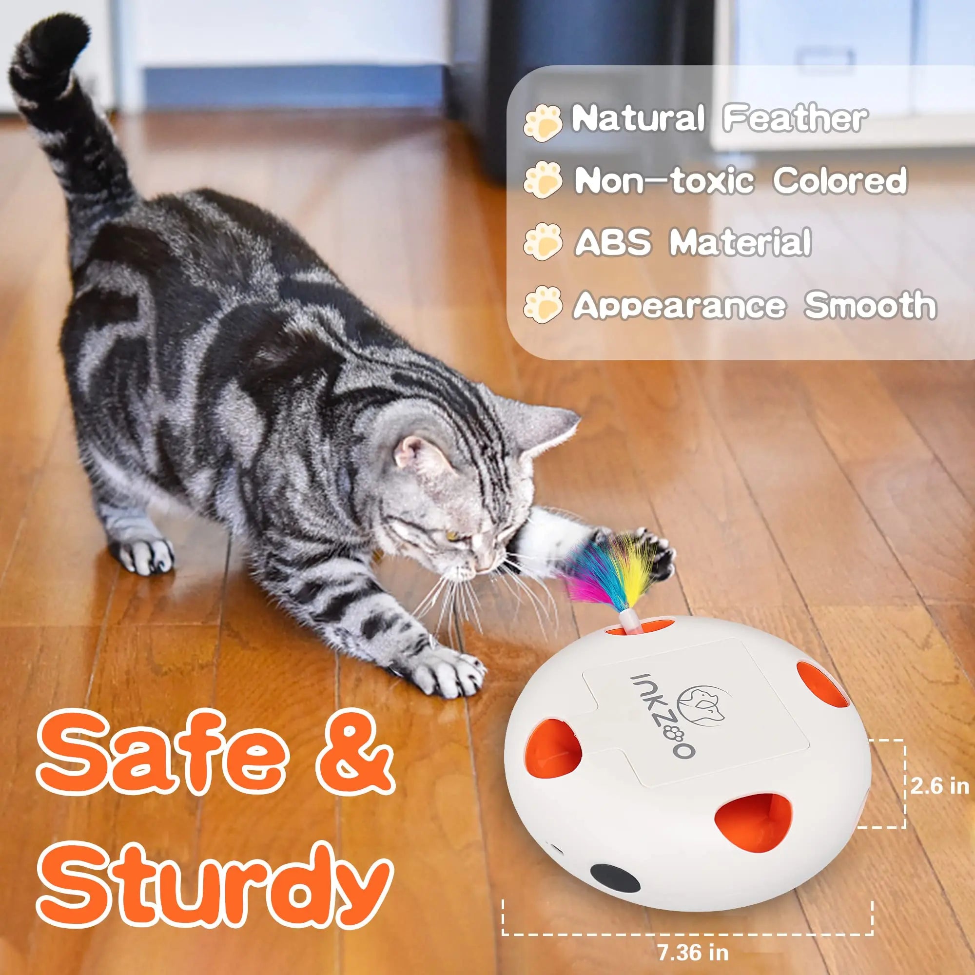 INKZOO Interactive Cat Toy – Smart Whack-A-Mole Kitten Toy with 7 Holes, Automatic Mouse Game for Indoor Cats