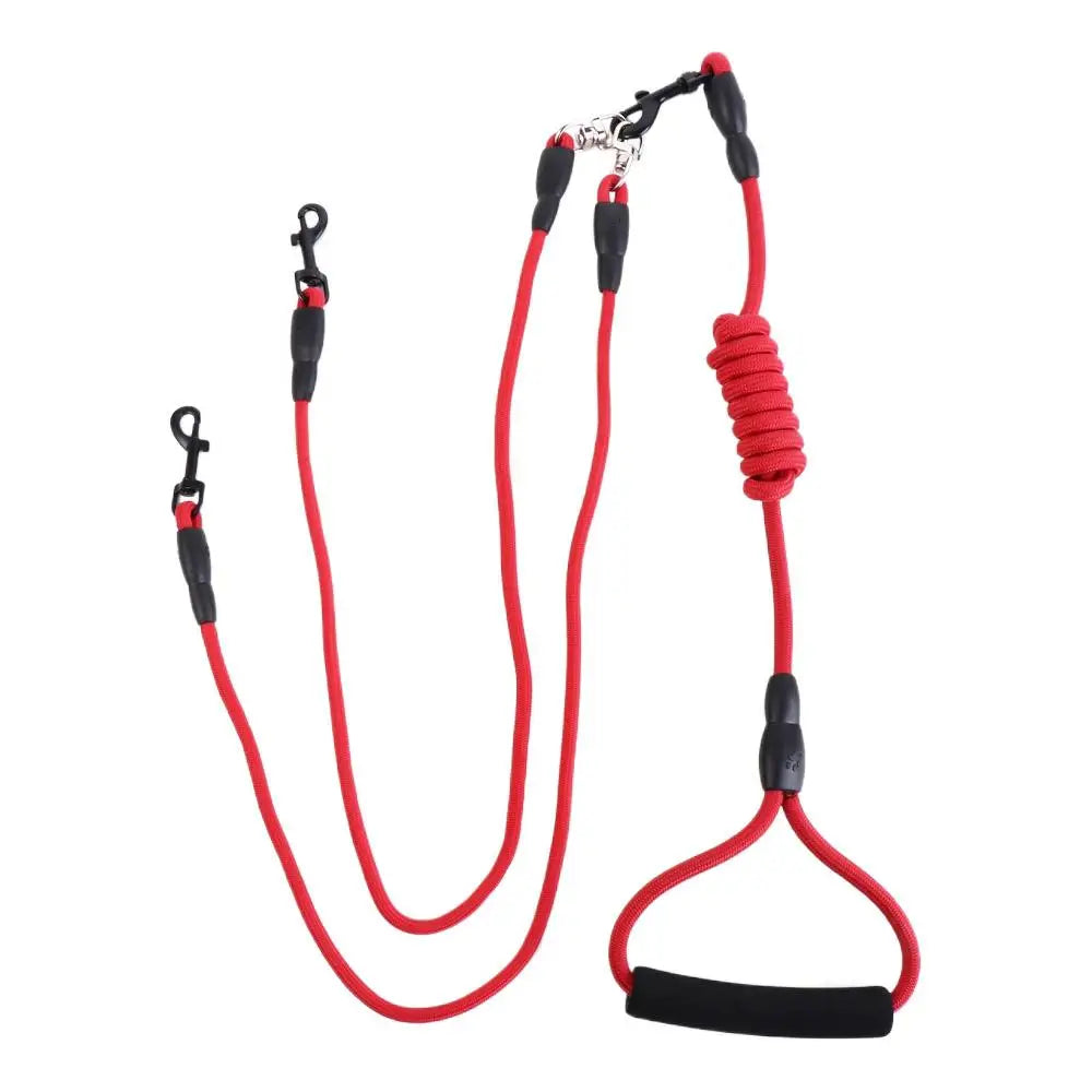 2/3/4 Way Dog Leash with Foam Handle – Durable 120cm Nylon Detachable Multi-Dog Leash for Walking & Training