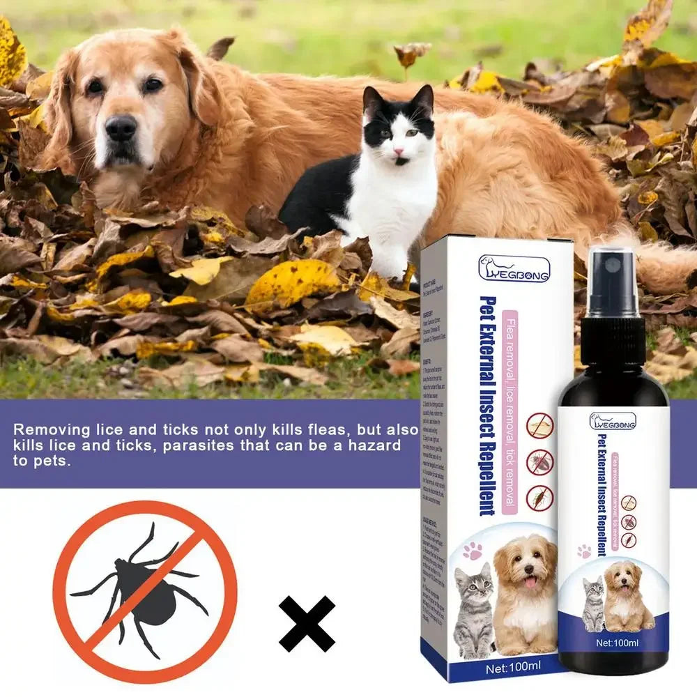 100ml Anti-Flea & Tick Drops – Safe Insecticide Treatment for Dogs & Cats