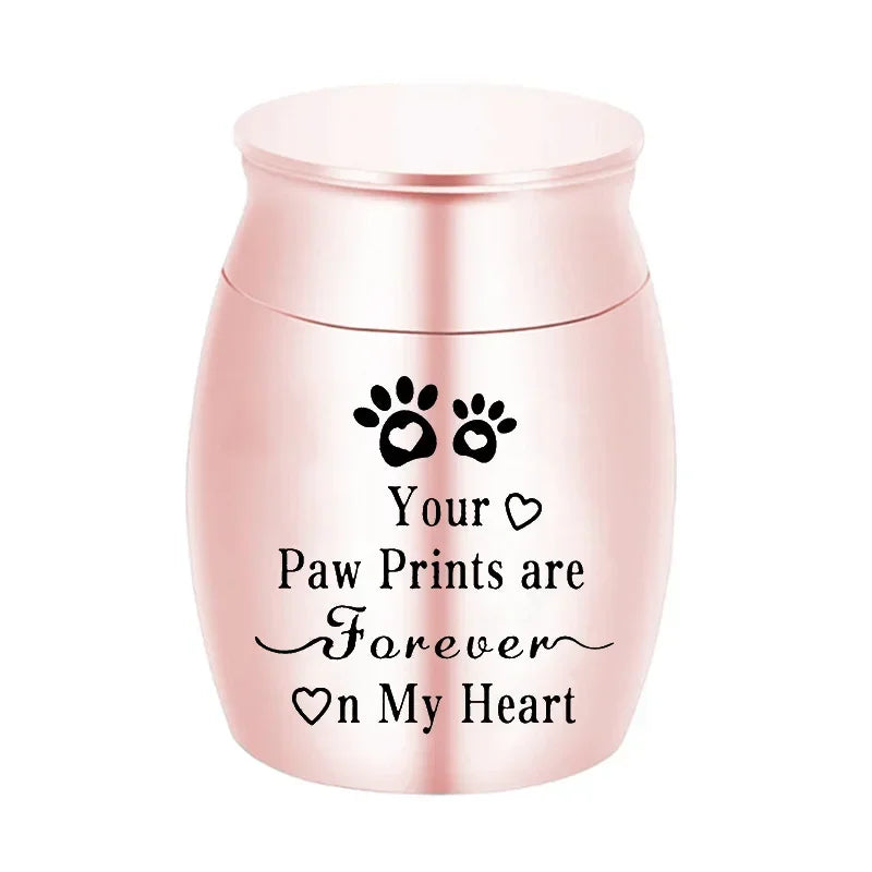 Metal Pet Urn – Decorative Keepsake Urn for Dog, Cat & Bird Ashes, Portable Memorial Cremation Urn