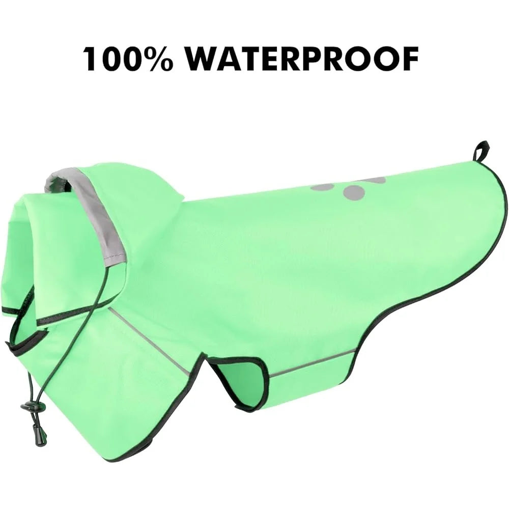 Waterproof Dog Raincoat for Medium Dogs – Reflective, All-Season Lightweight Jacket with Adjustable Fit and Leash Access