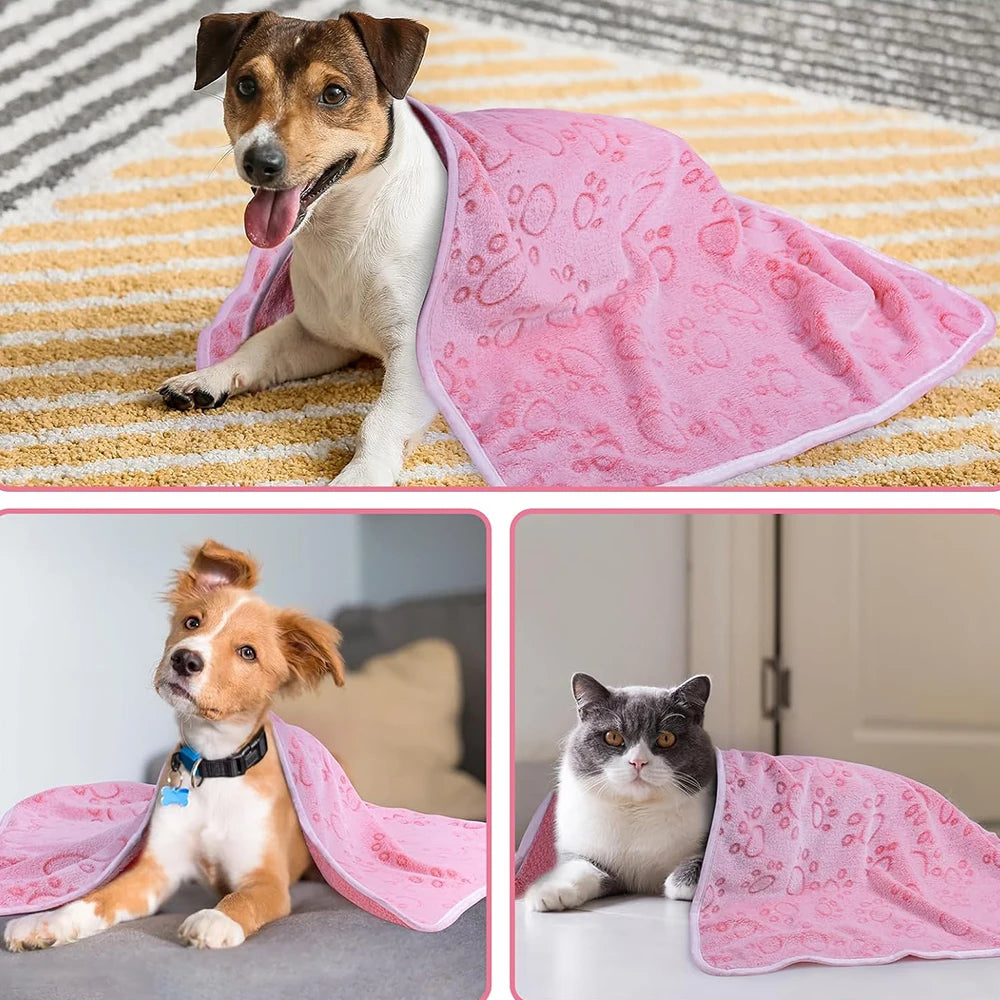 Super Soft Fluffy Fleece Pet Blanket – Warm & Comfortable Mat for Dogs and Cats (3 Sizes Available)