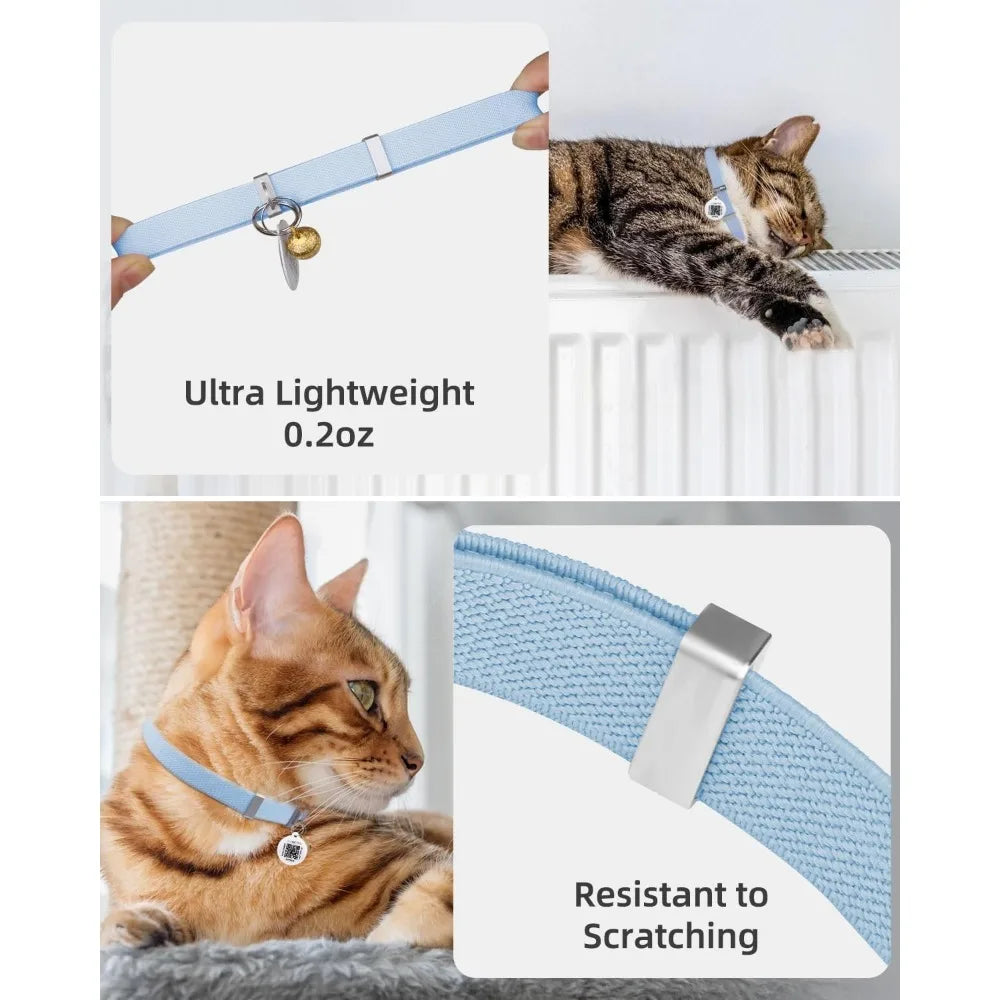 Stretch Cat Collar with Bell – Quick Release & Modifiable Online Pet Profile