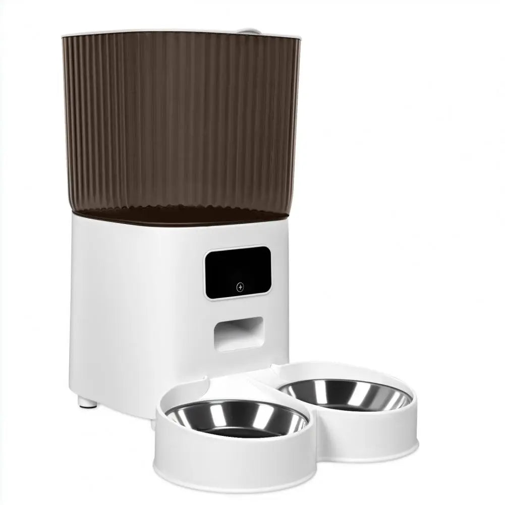 Smart Pet Feeder with WiFi & Dual Bowls – 5L Auto Dispenser for Cats & Dogs (App Control, USB & Battery Powered)