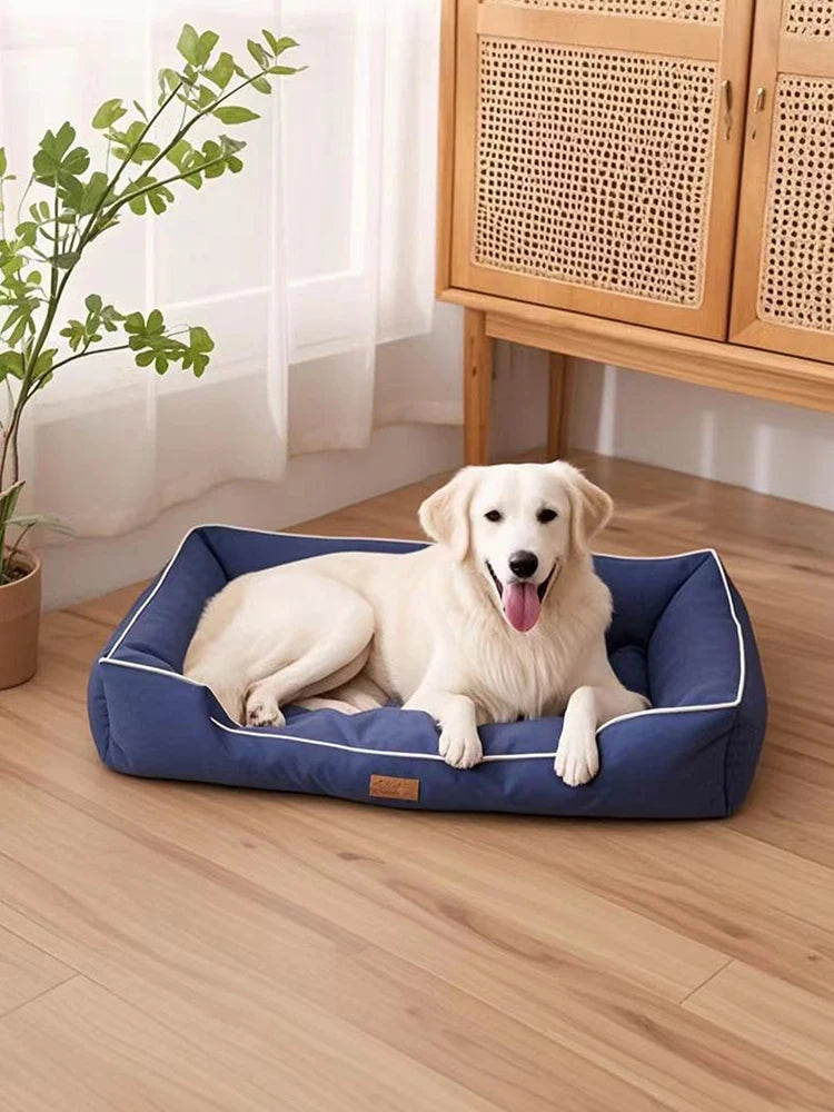 Four-Season Square Dog Bed – Soft, Thickened Waterproof Mattress for Large Dogs & Cats