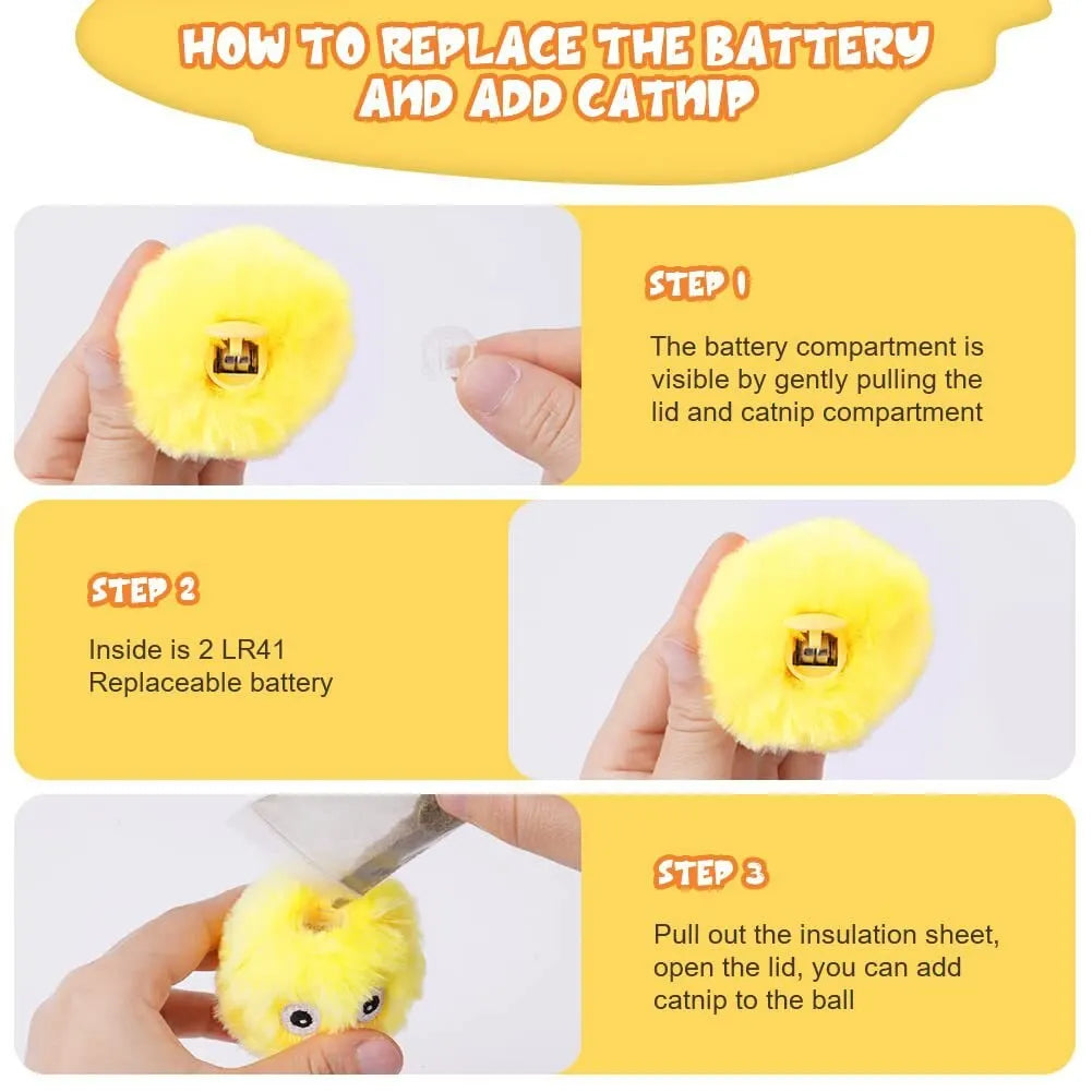 Automatic Interactive Plush Cat Toy – Electric Ball with Random Sounds for Boredom Relief & Exercise