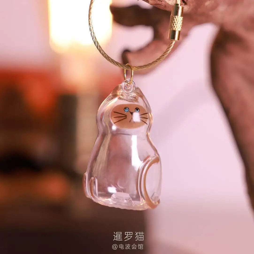 Pet Hair Memorial Keepsake Bottle Keychain – Cat & Dog Hair Memory Jar Urn for Pet Lovers