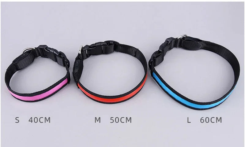 LED Glowing Dog Collar – USB Rechargeable Adjustable Flashing Safety Night Light for Small, Medium & Large Dogs